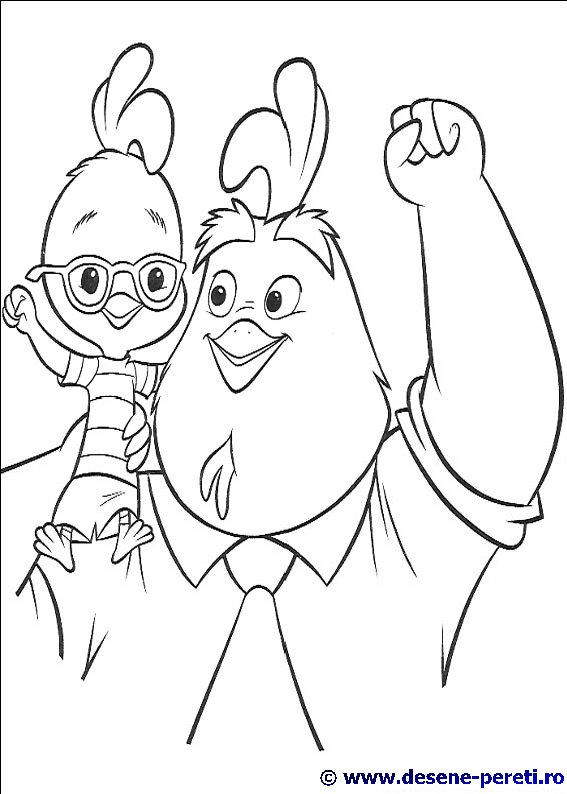 chicken little desene colorat